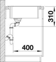 BLANCO 526030 ZIA 9 E, SILGRANIT, schwarz, mit Ablauffernbedienung, Becken mittig, 600 mm Untermaß